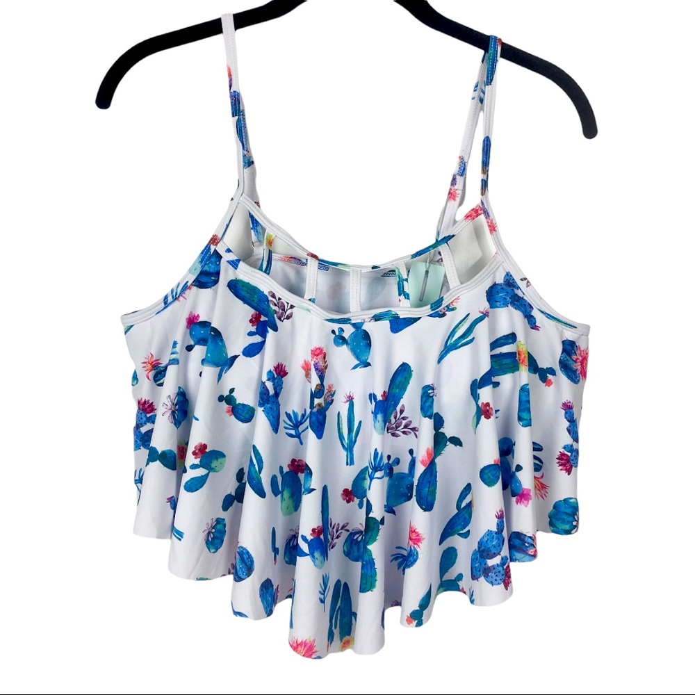 NWT Dressfo Blue Cactus Bikini Top Size XL